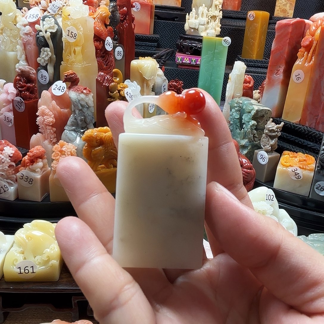 寿山石印石葫芦扁章