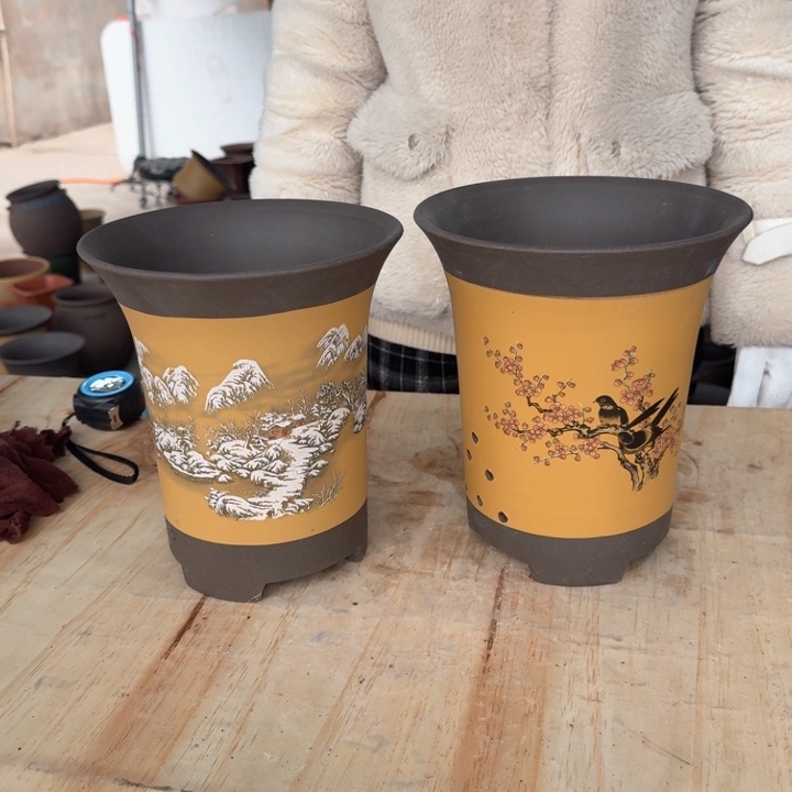 紫砂紫砂花盆包邮包破损