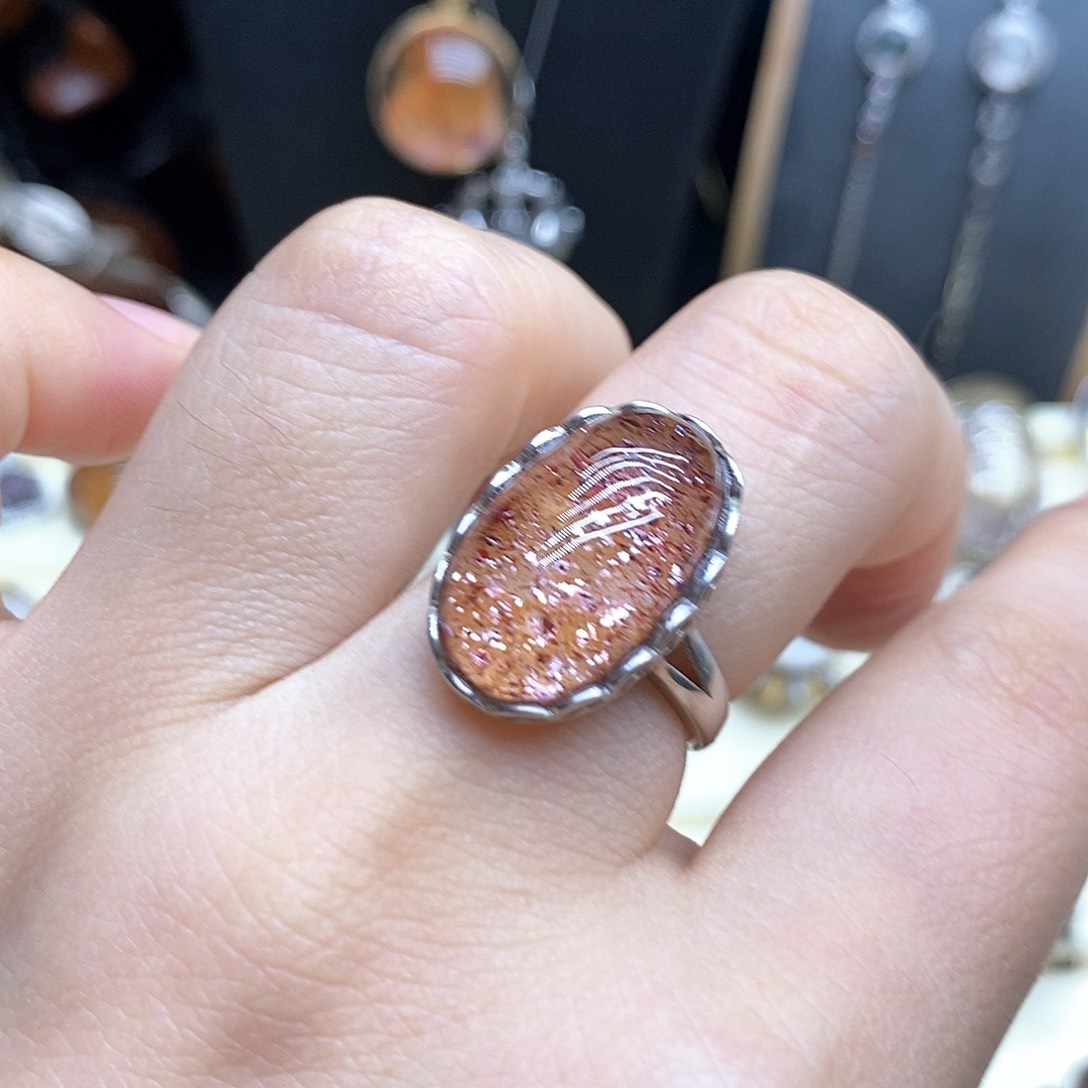 米***0水晶戒指银S925镶嵌活口