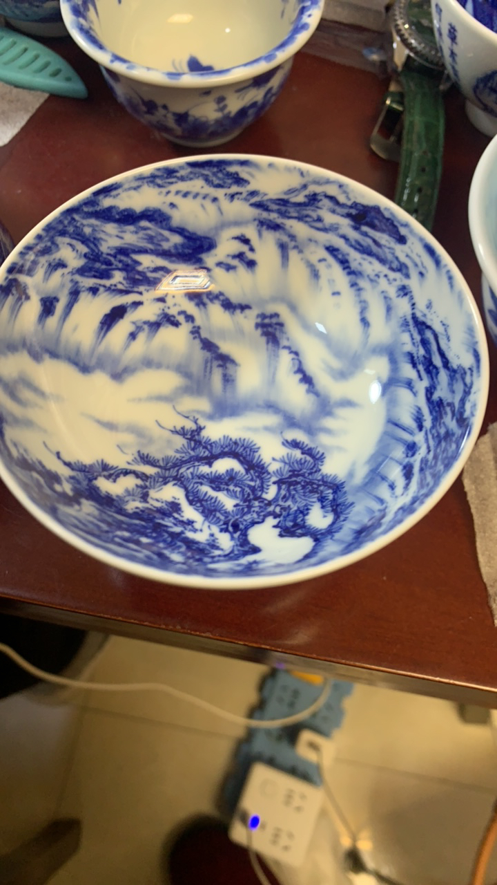 精工山水普洱杯景德镇陶瓷茶具品茗杯