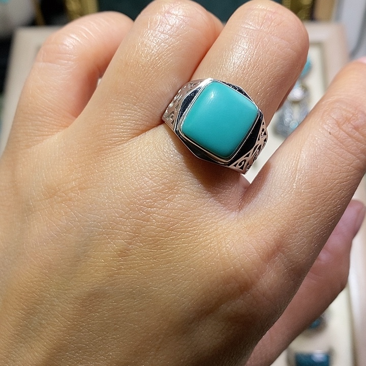 银S925镶嵌绿松石挂件