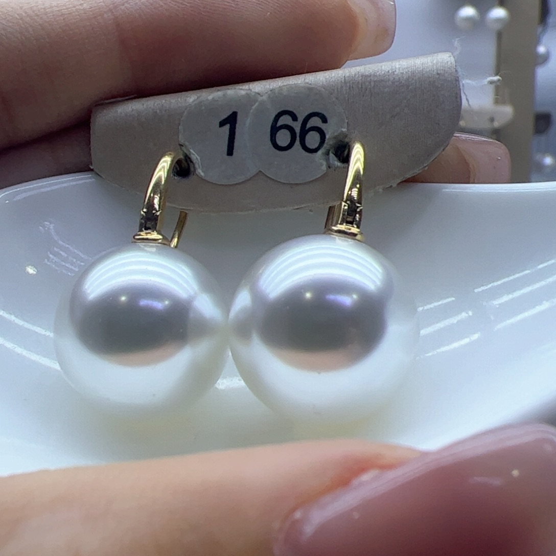淡水珍珠耳饰18K金镶嵌