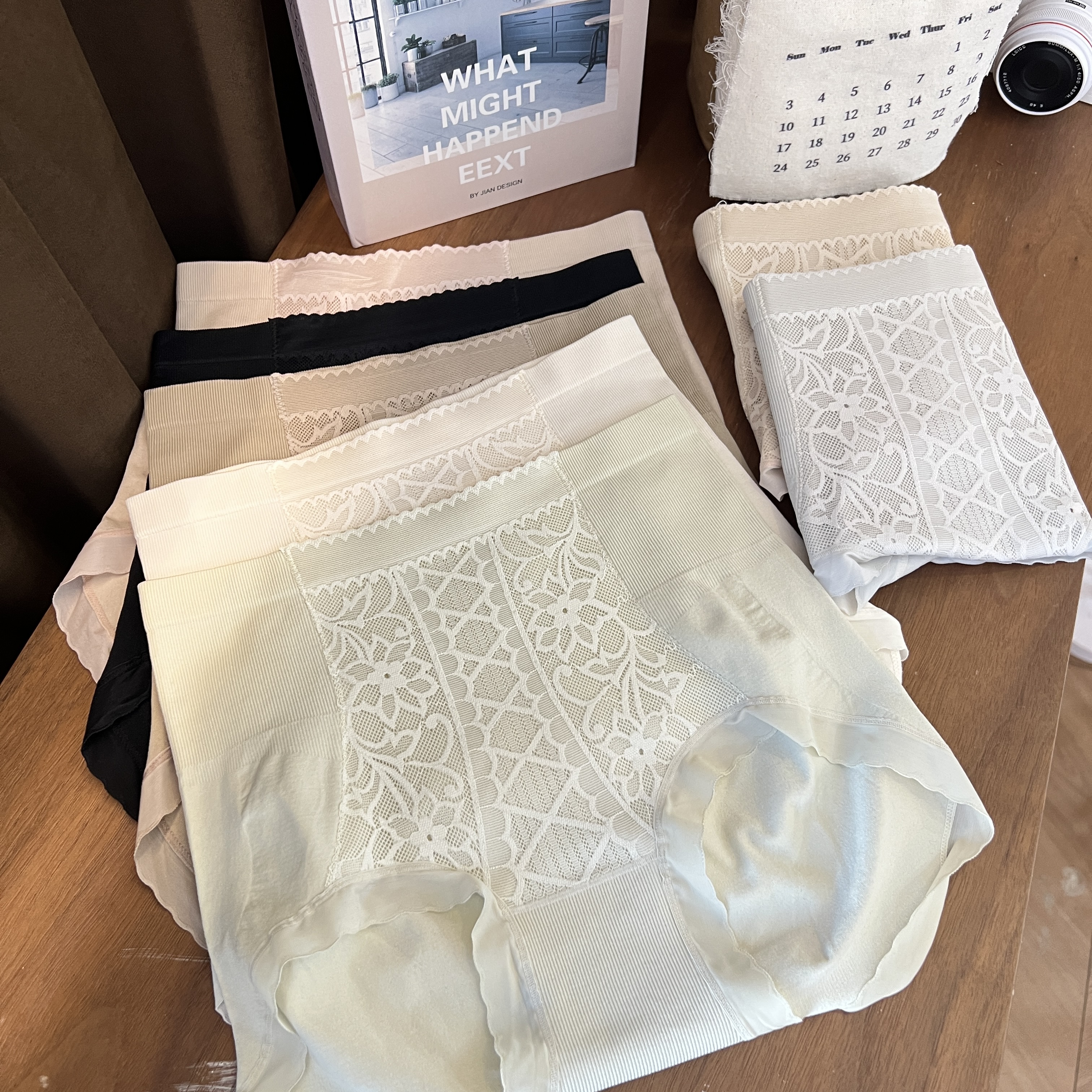 格调美美【拍一发三】到手三条~80360新款女士蕾丝高腰收腹短裤