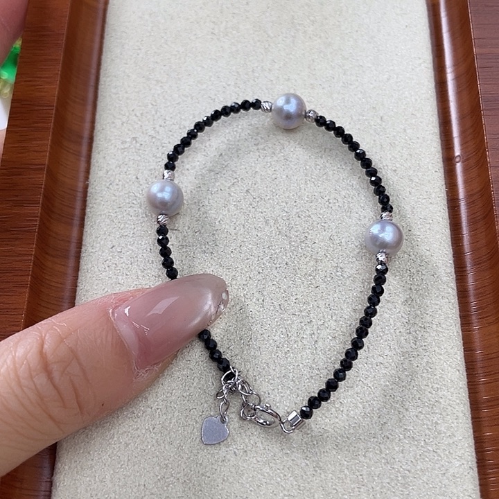 银S925镶嵌手绳海水珍珠