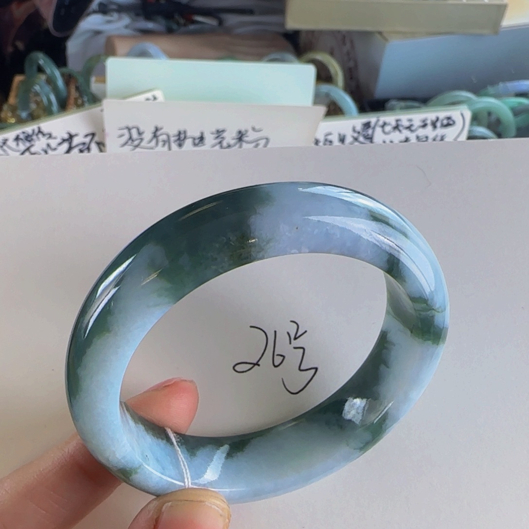 翡翠手镯未镶嵌老坑53圈老蓝水