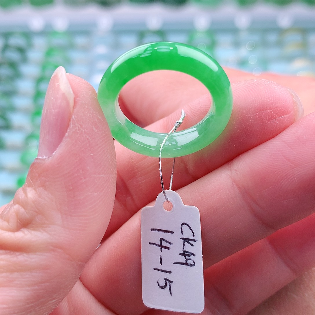 翡翠戒指未镶嵌A货缅甸翡翠