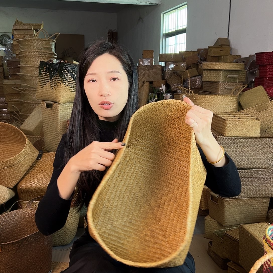 草编草编包/草编收纳盒带瑕疵