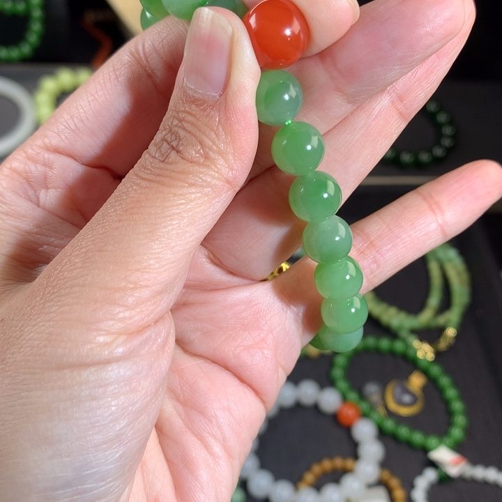 和田玉（碧玉）手链未镶嵌油***吃