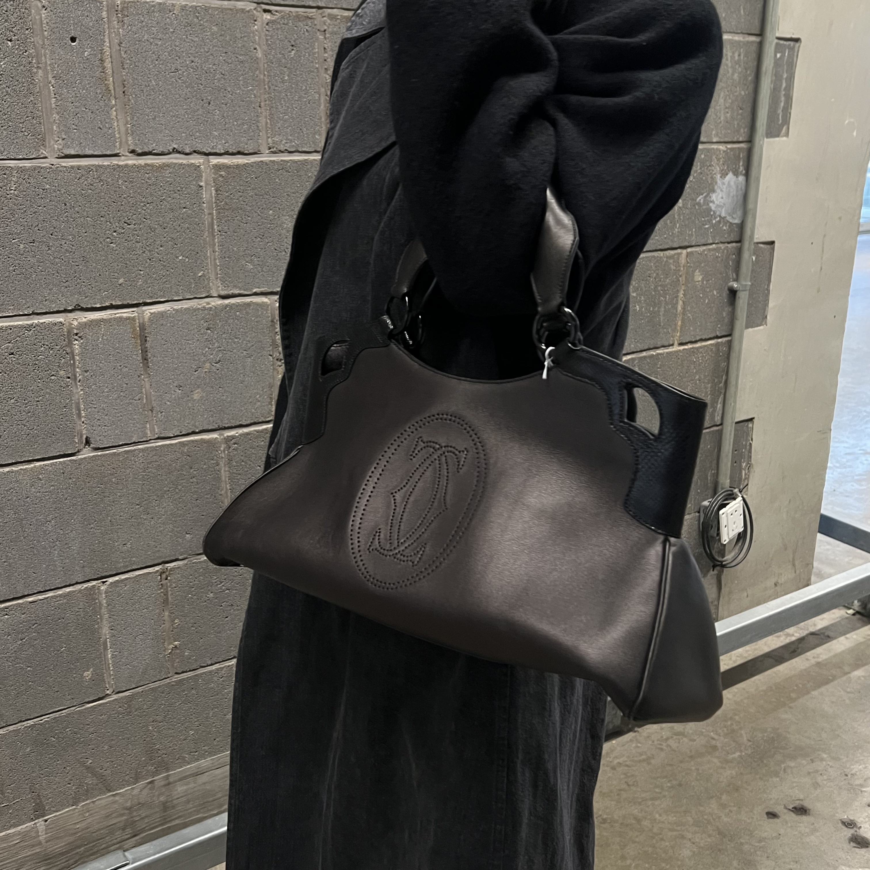 95新 Cartier/卡地亚 卡地亚经典高端纯黑手提包A1293