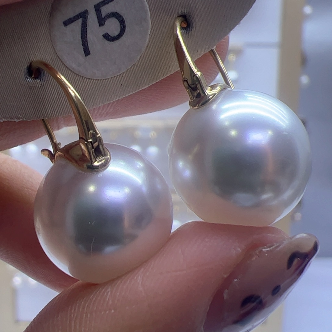 淡水珍珠耳饰18K金镶嵌