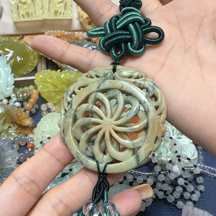 未镶嵌蛇纹石玉木梳