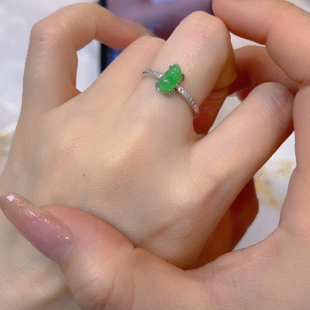 翡翠银S925镶嵌戒指