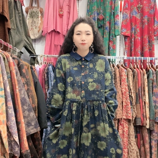 织绣招财猫麻裙887-6