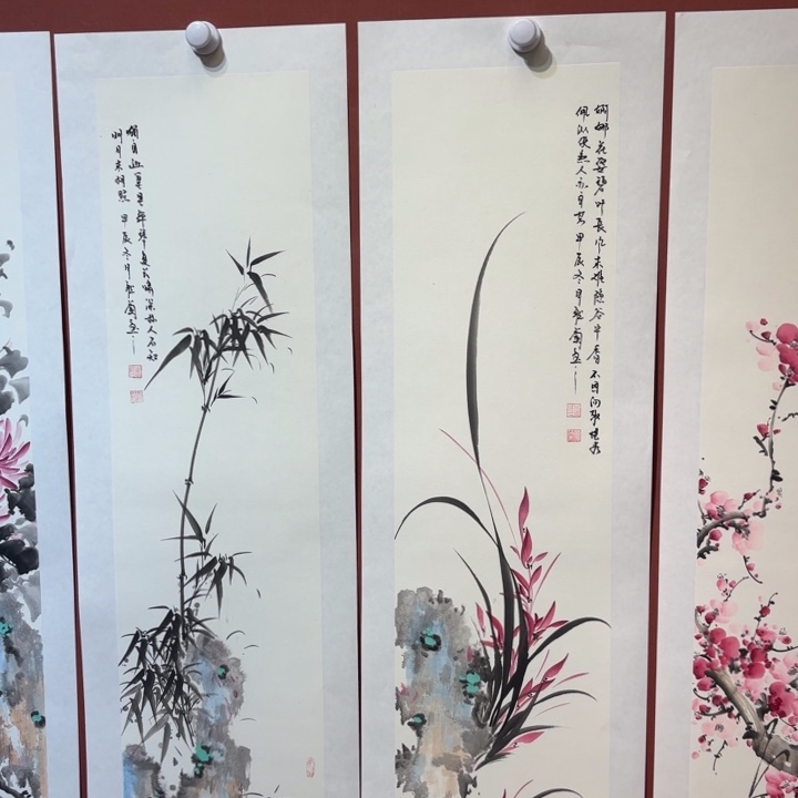 国画听兰老师花鸟