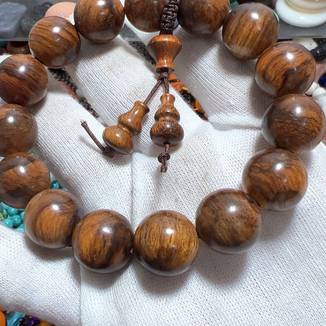 非洲檀香无事牌15单圈手串