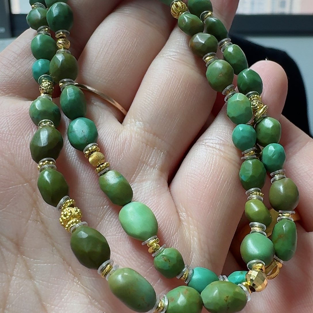 绿松石珠宝奇石18K金镶嵌