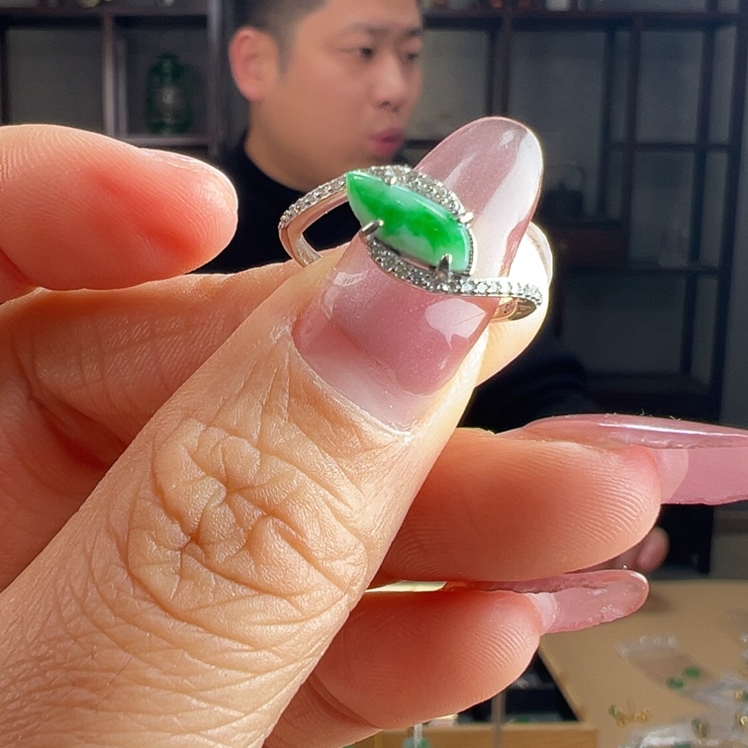 翡翠银S925镶嵌戒指戒指47