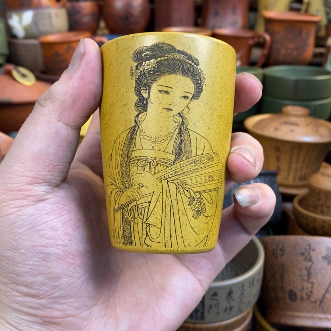 紫砂杯子宜兴全手工紫砂杯