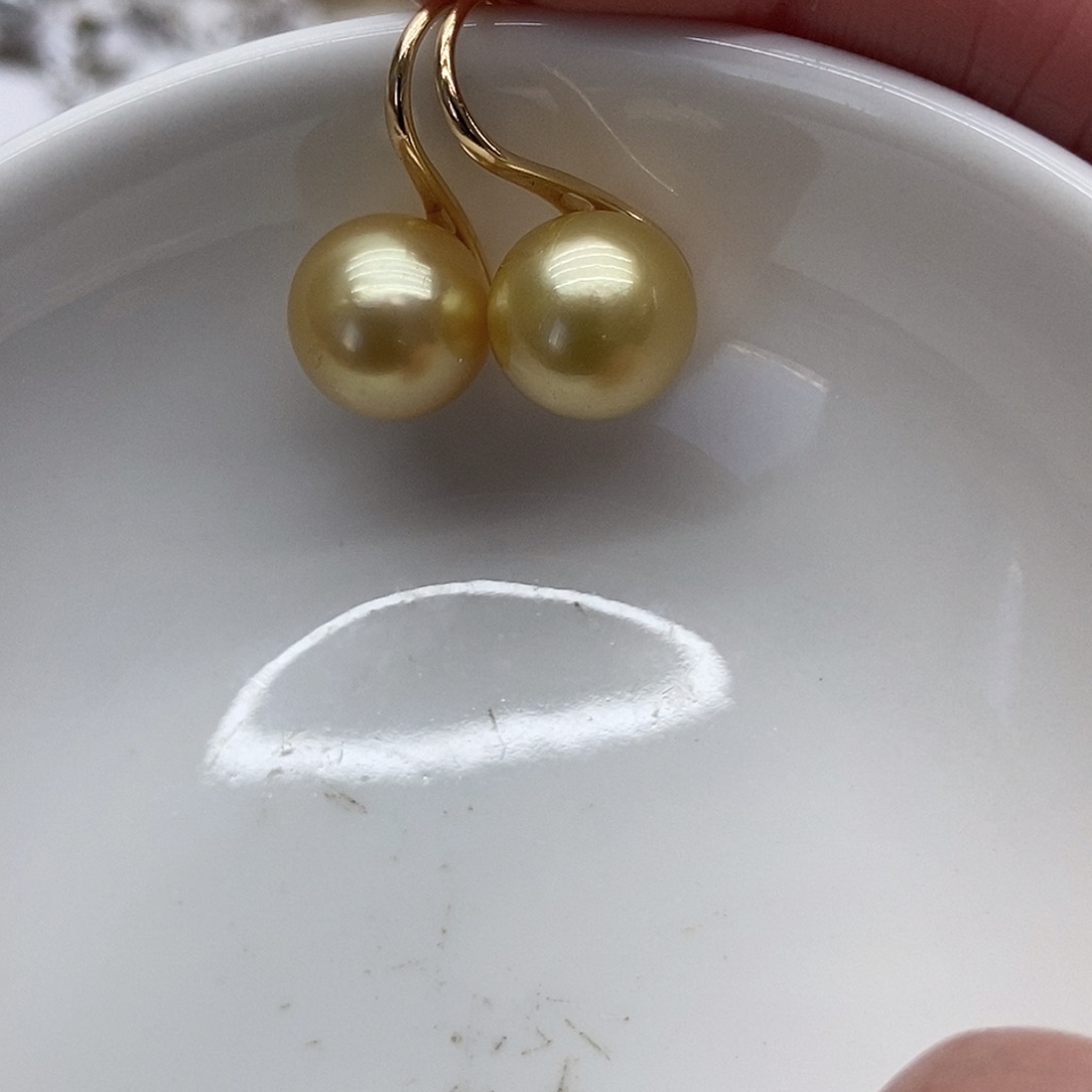 银S925镶嵌海水珍珠耳饰