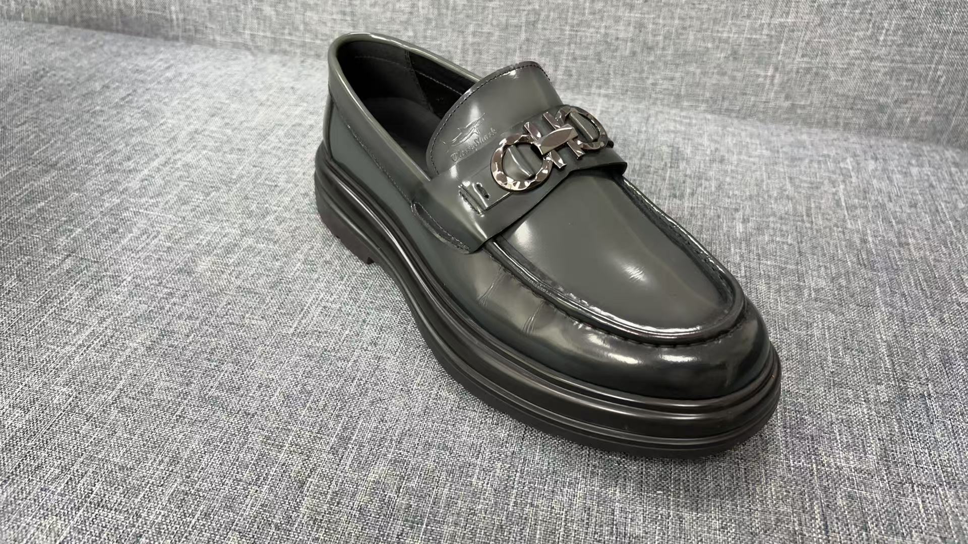 002 38皮鞋男2025新款真皮商务厚底男款黑色商务鞋