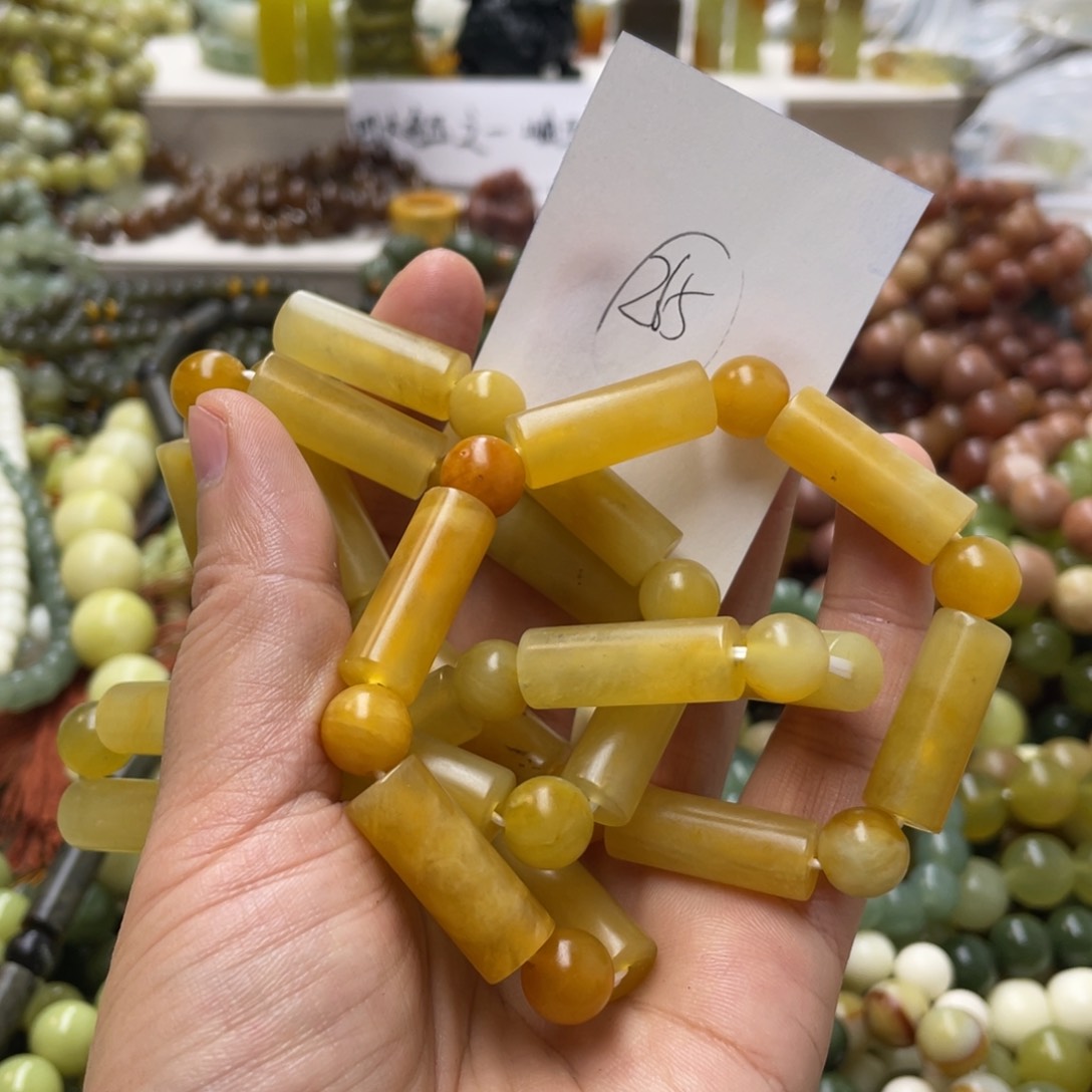 蛇纹石玉手链未镶嵌误**间