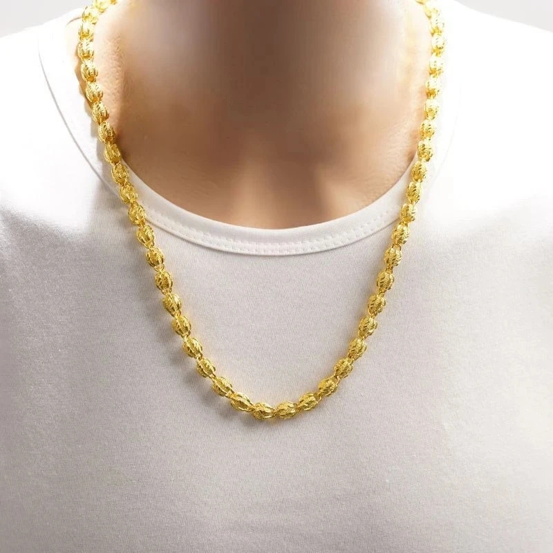 铜合金项链 男款核桃链时尚潮流百搭男士