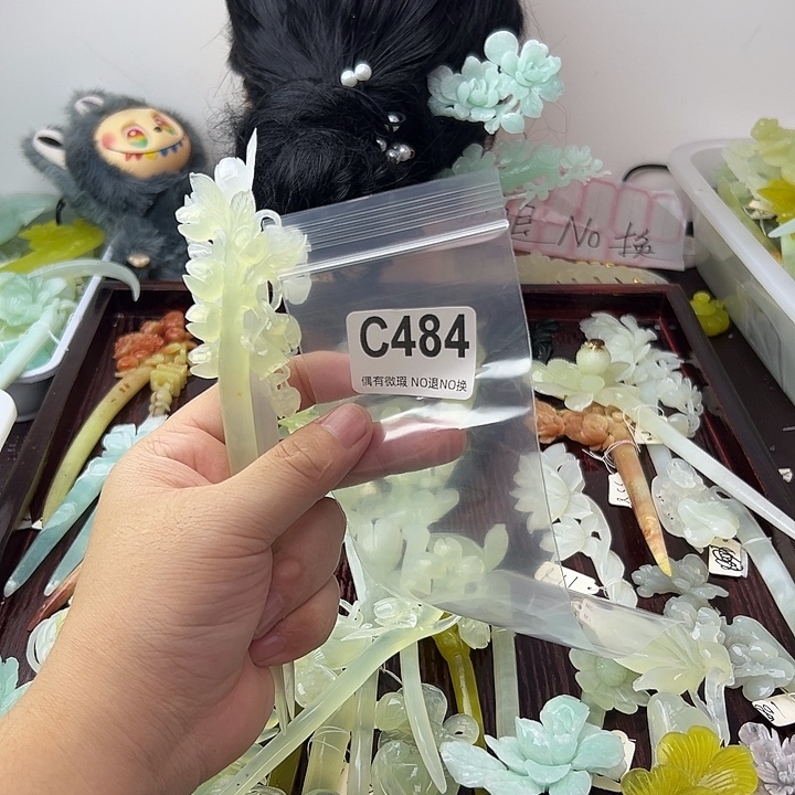 ****蛇纹石玉合金发饰