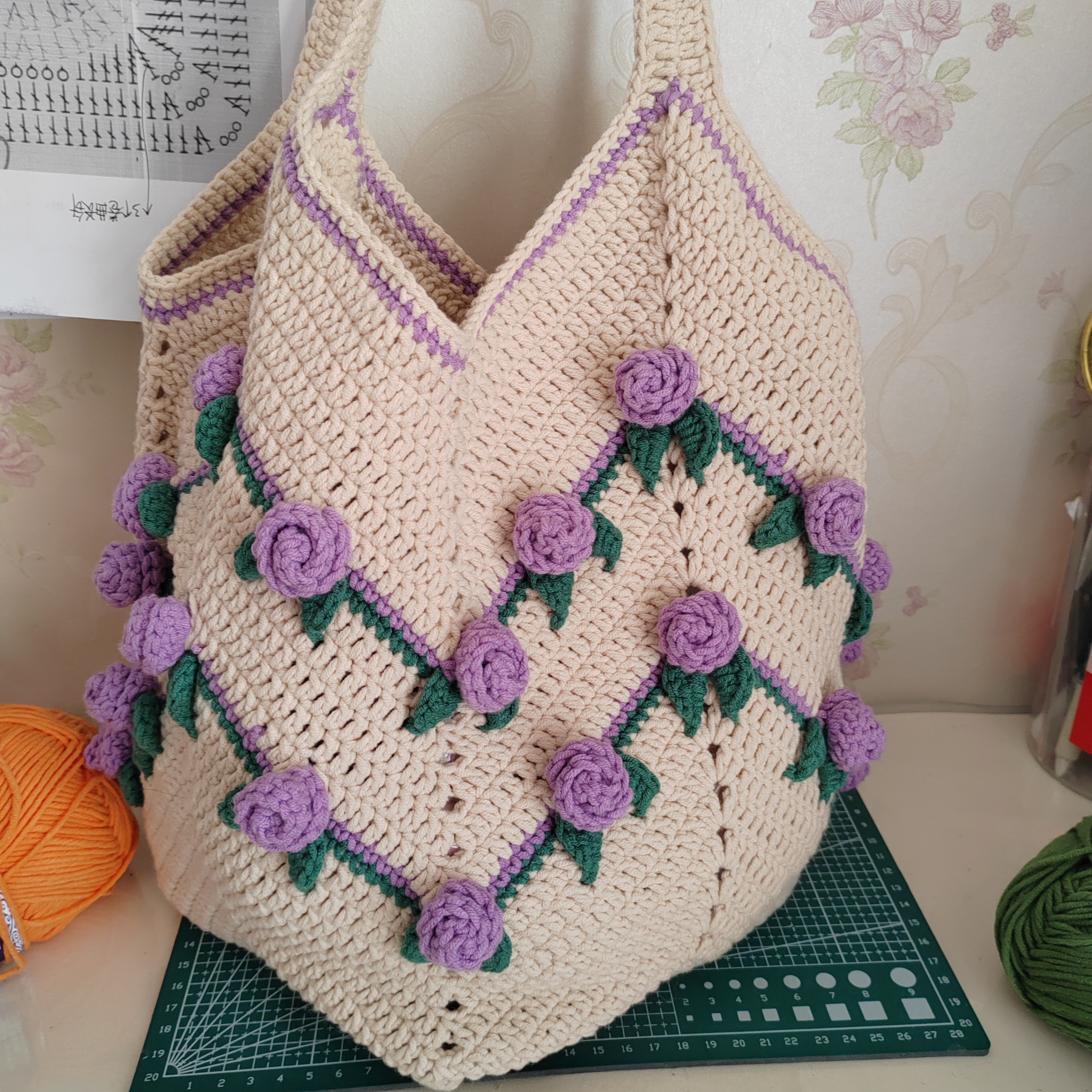 玫瑰花菜篮子包材料包（不是成品）