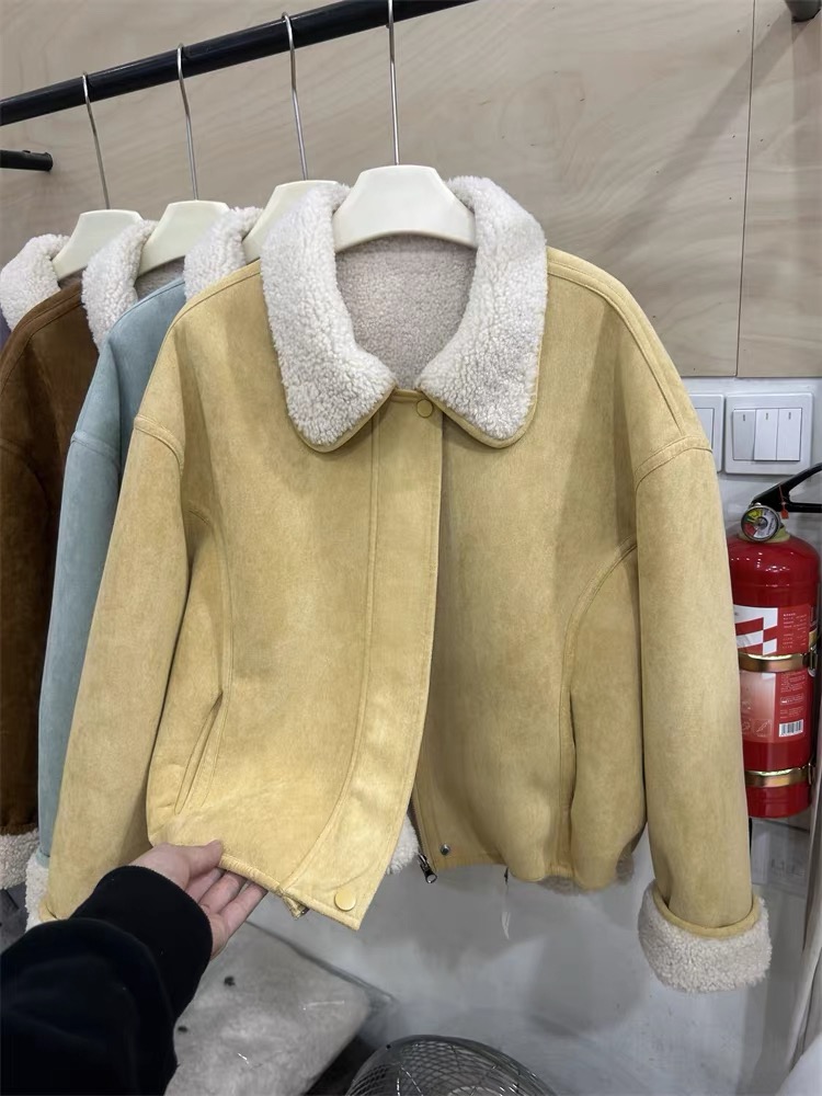 97285 外套新款加厚保暖休闲气质夹克上衣 （衣长59）