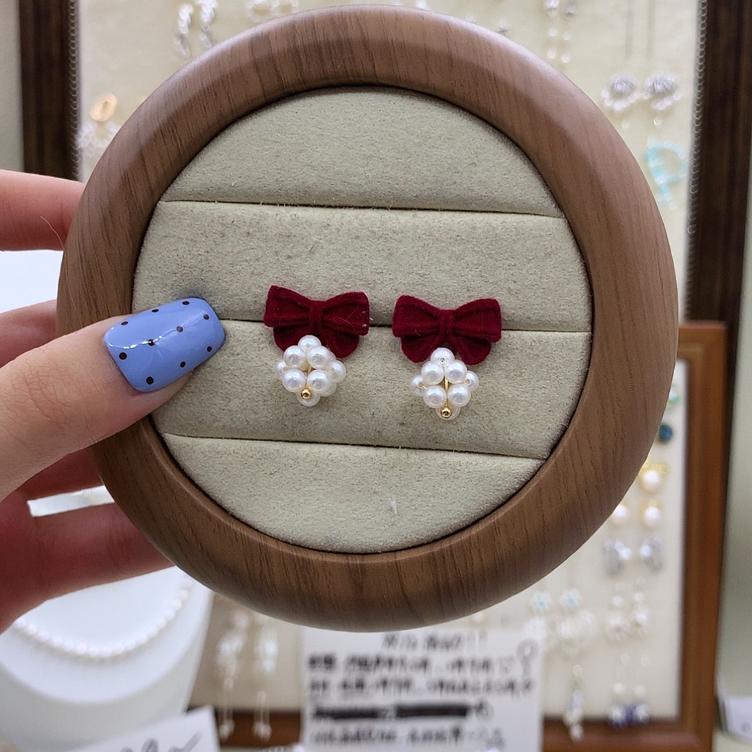 淡水珍珠耳饰银S925镶嵌