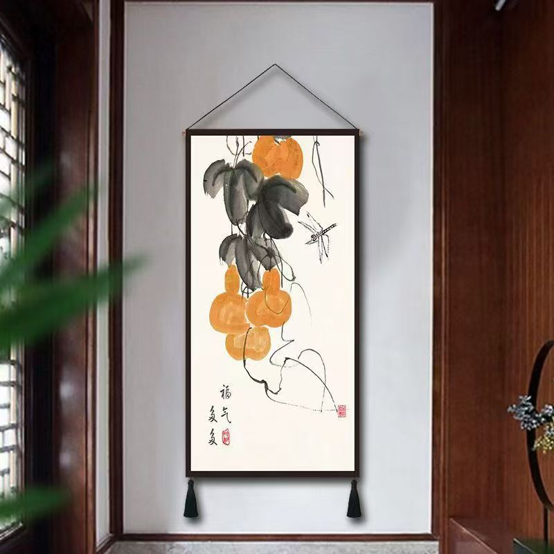M7水墨风格中式花鸟卷轴画挂画多种款式可选