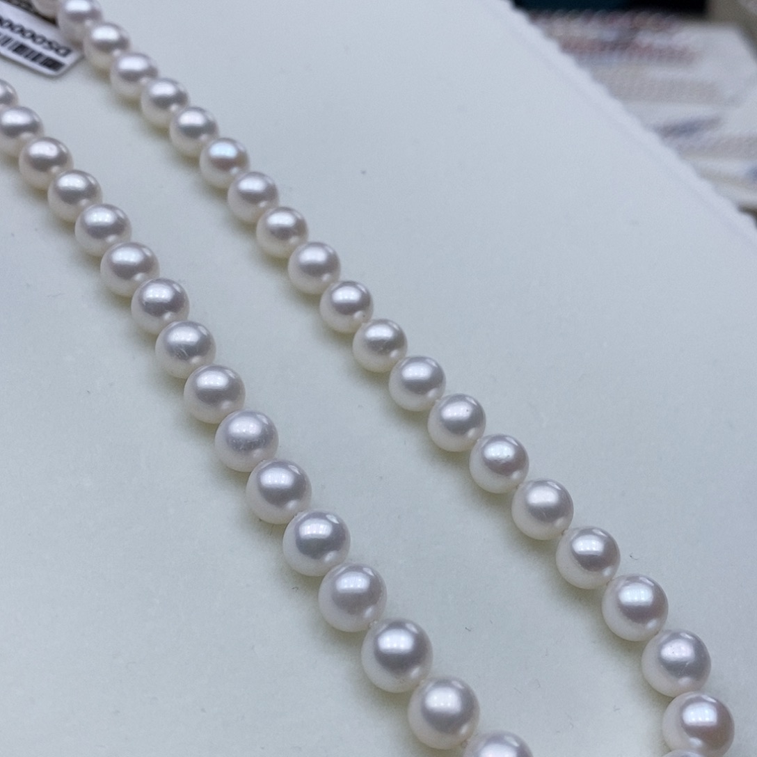 淡水珍珠颈饰银S925镶嵌➕8高品冷白