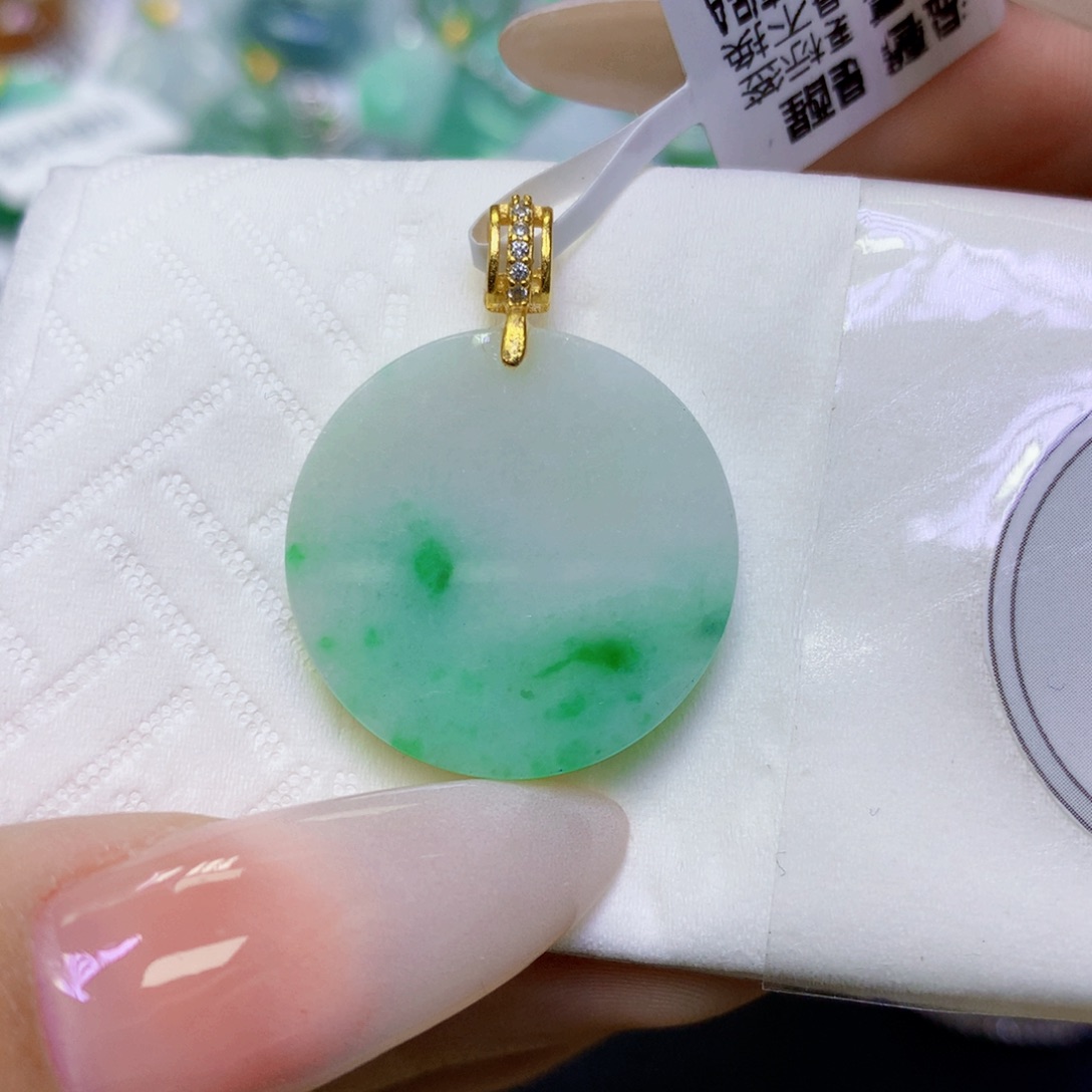 翡翠银S925镶嵌颈饰天然缅甸翡翠a货百元以上9元证书费自理