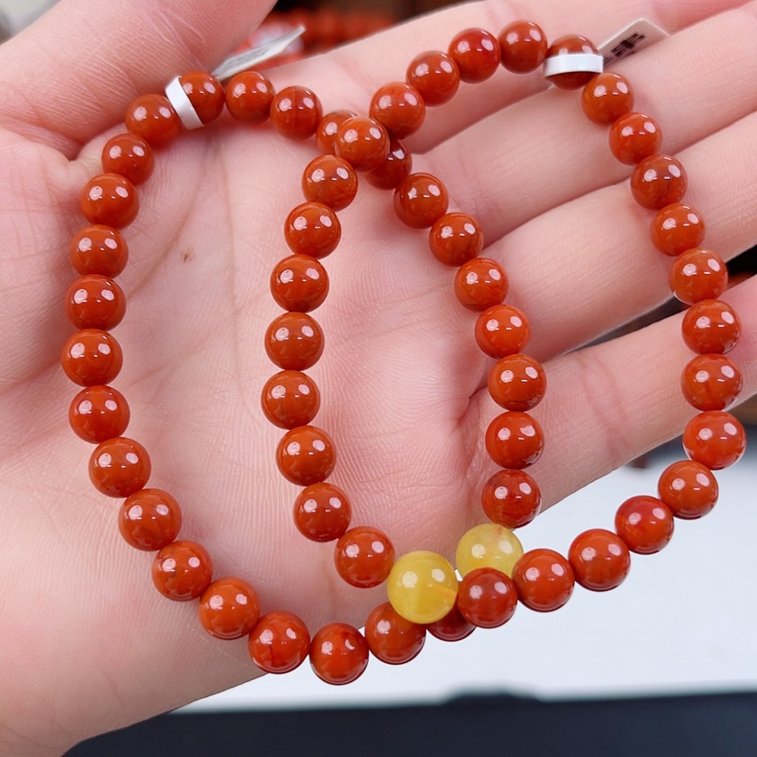 南红玛瑙瓦西单圈6mm（多样式发其一）未镶嵌