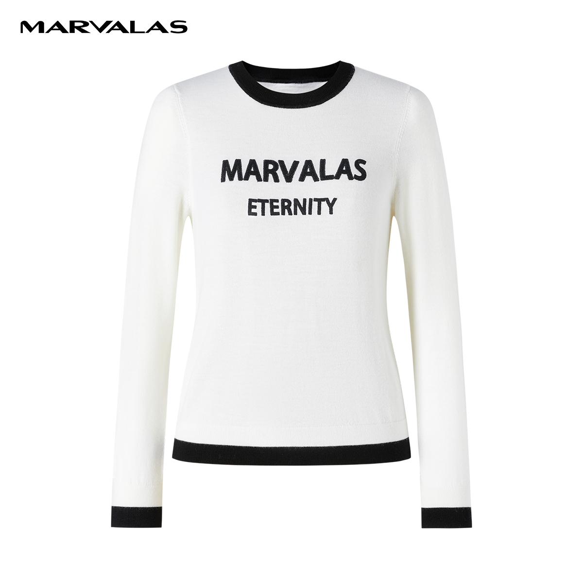 【丽公主】曼德诗撞色打底衫秋冬新款100绵羊毛针织衫上衣 07163 