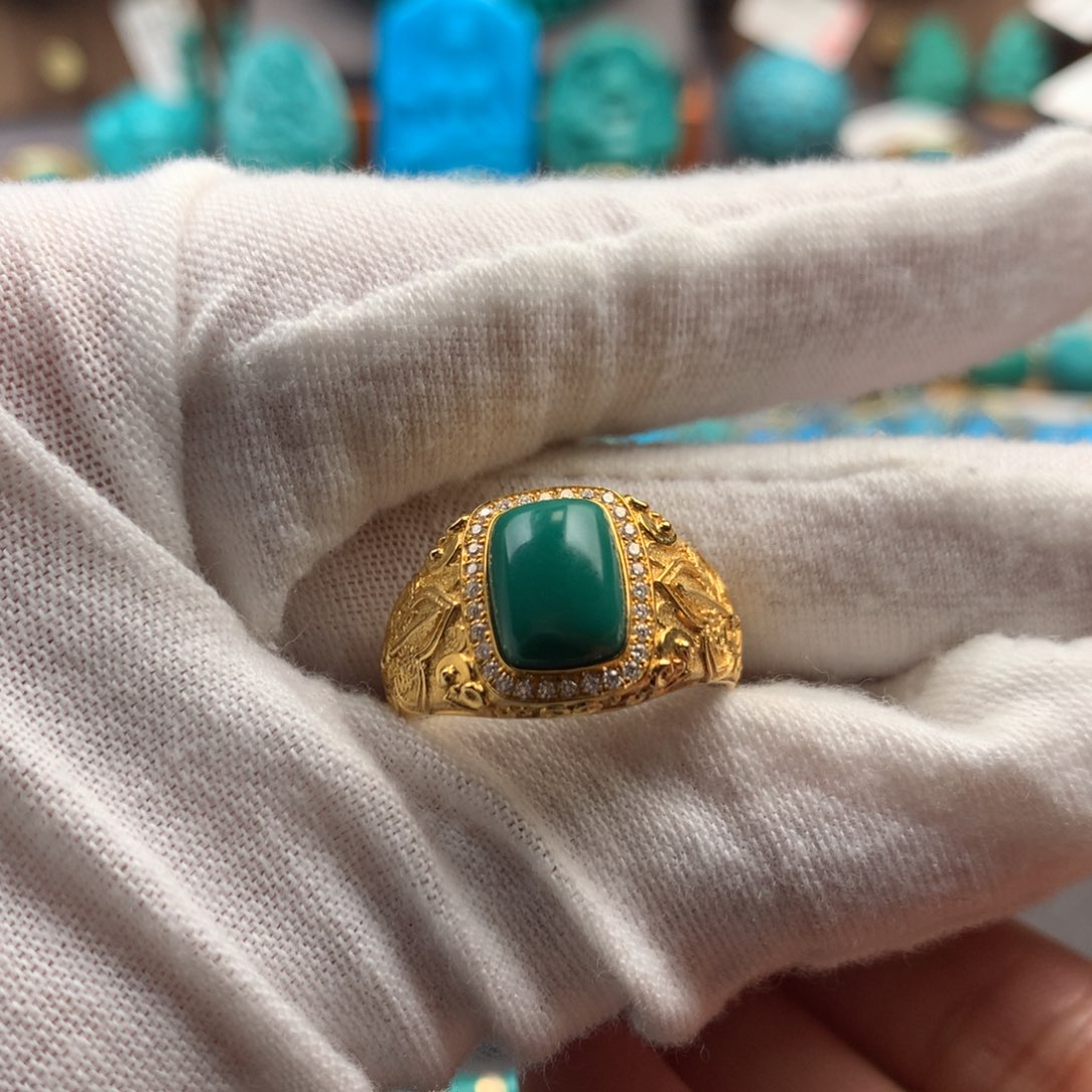 绿松石18K金镶嵌绿松石