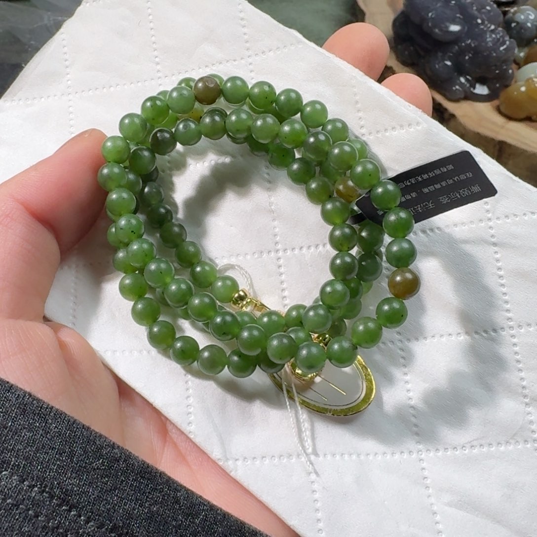 和田玉手串6未镶嵌