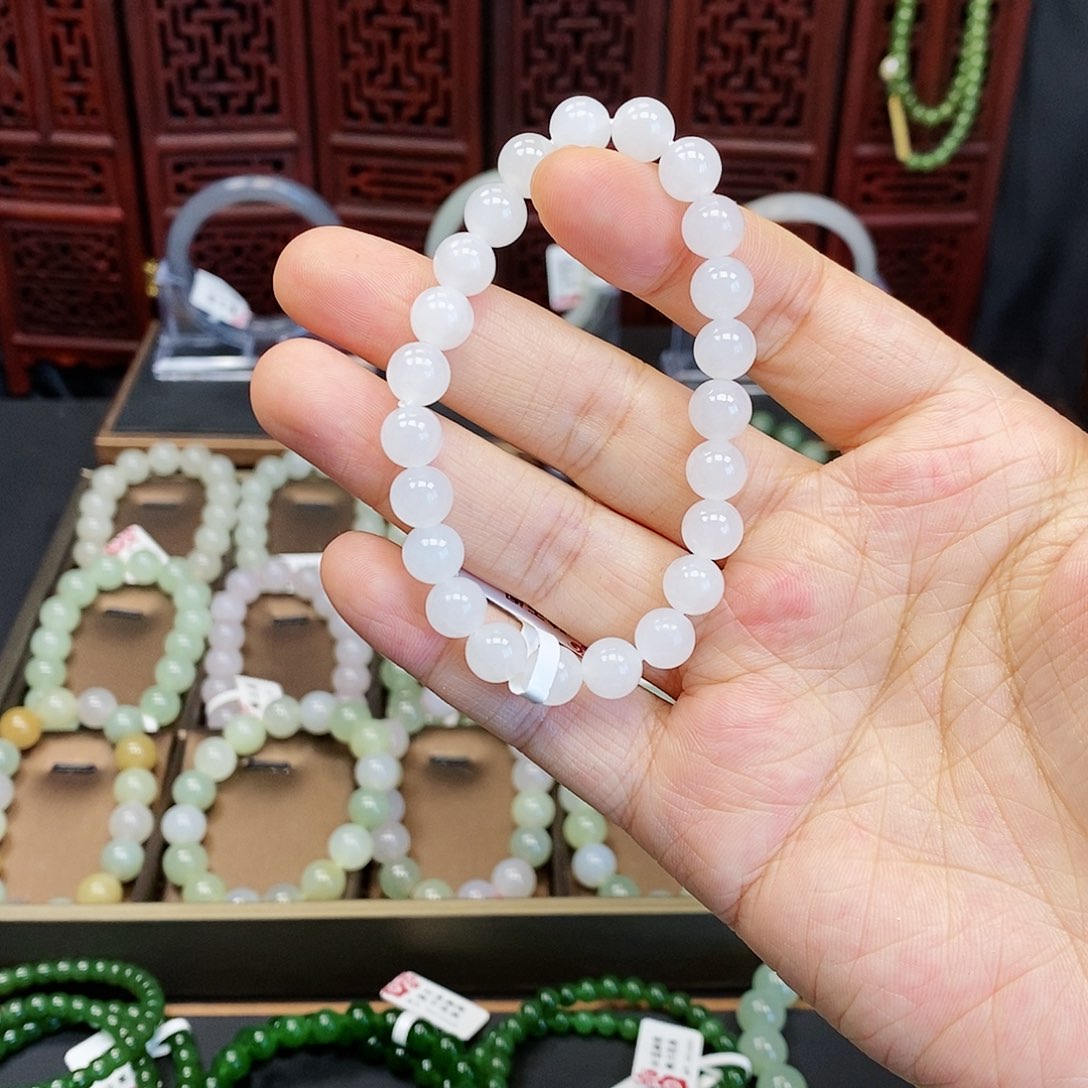 和田玉手串未镶嵌白玉8
