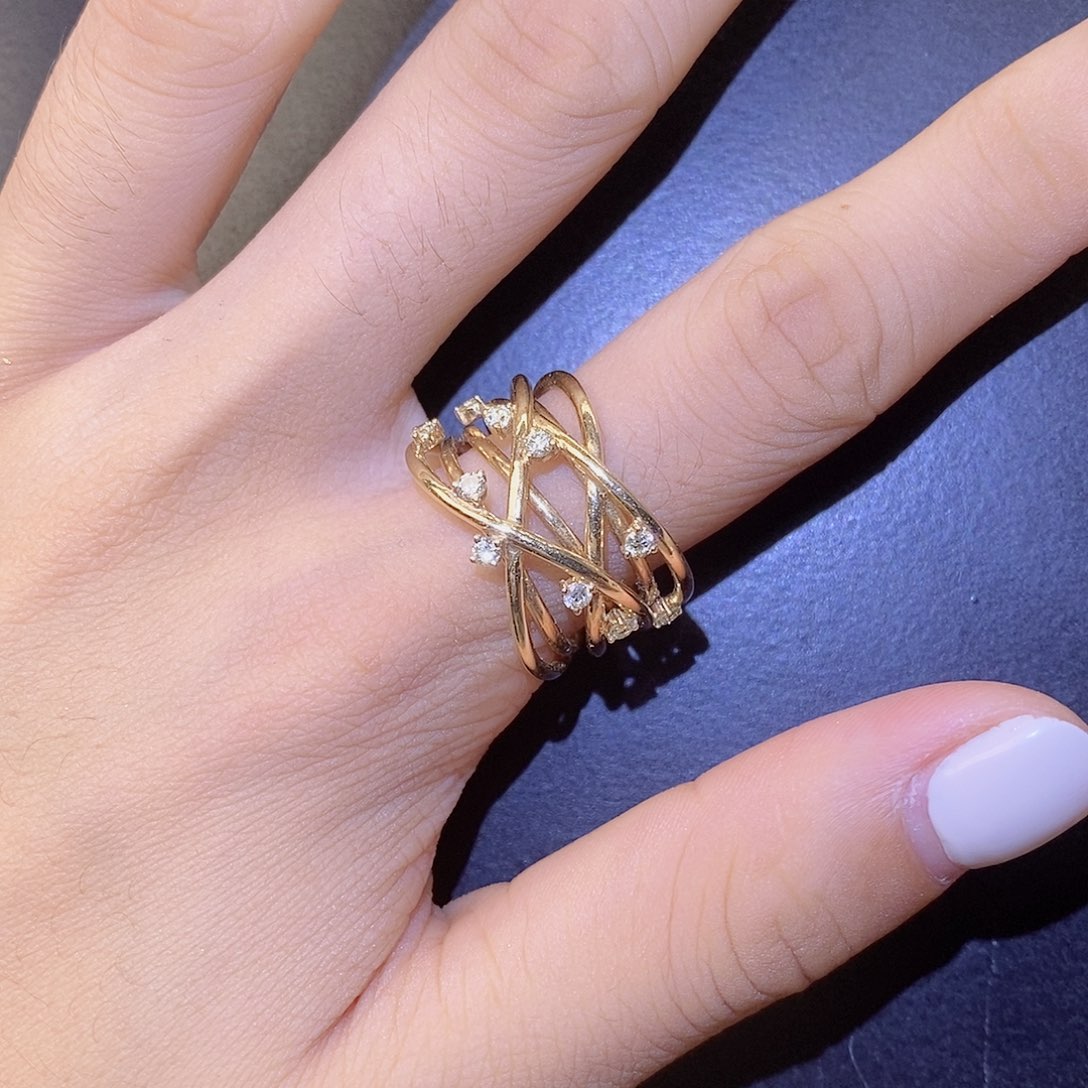 戒指/指环18K金镶嵌钻石缠绕钻戒