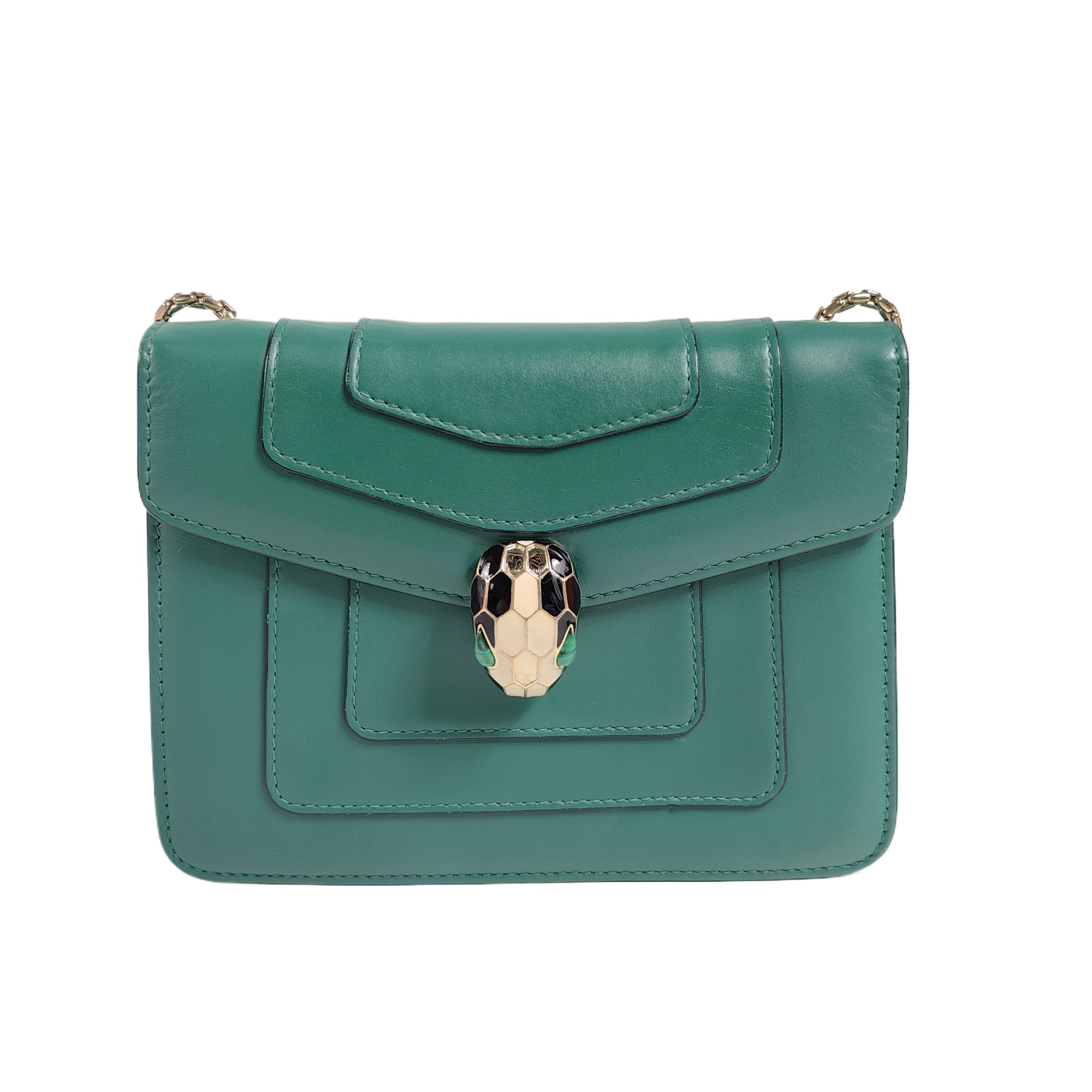 95新 BVLGARI/宝格丽 宝格丽 安洁利严选蛇头包/BK0145099 斜挎包