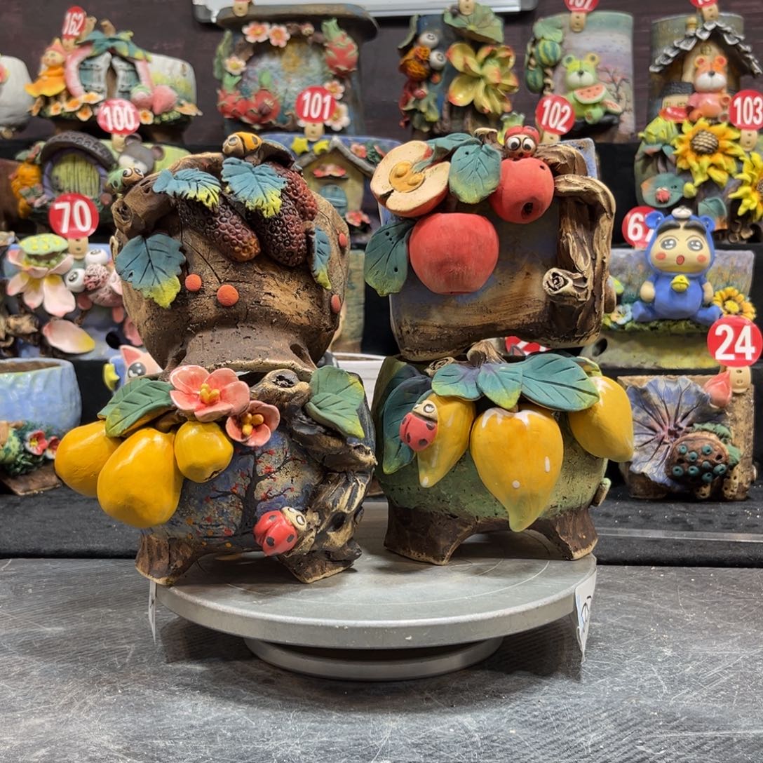 心***然白狐花器多肉花盆