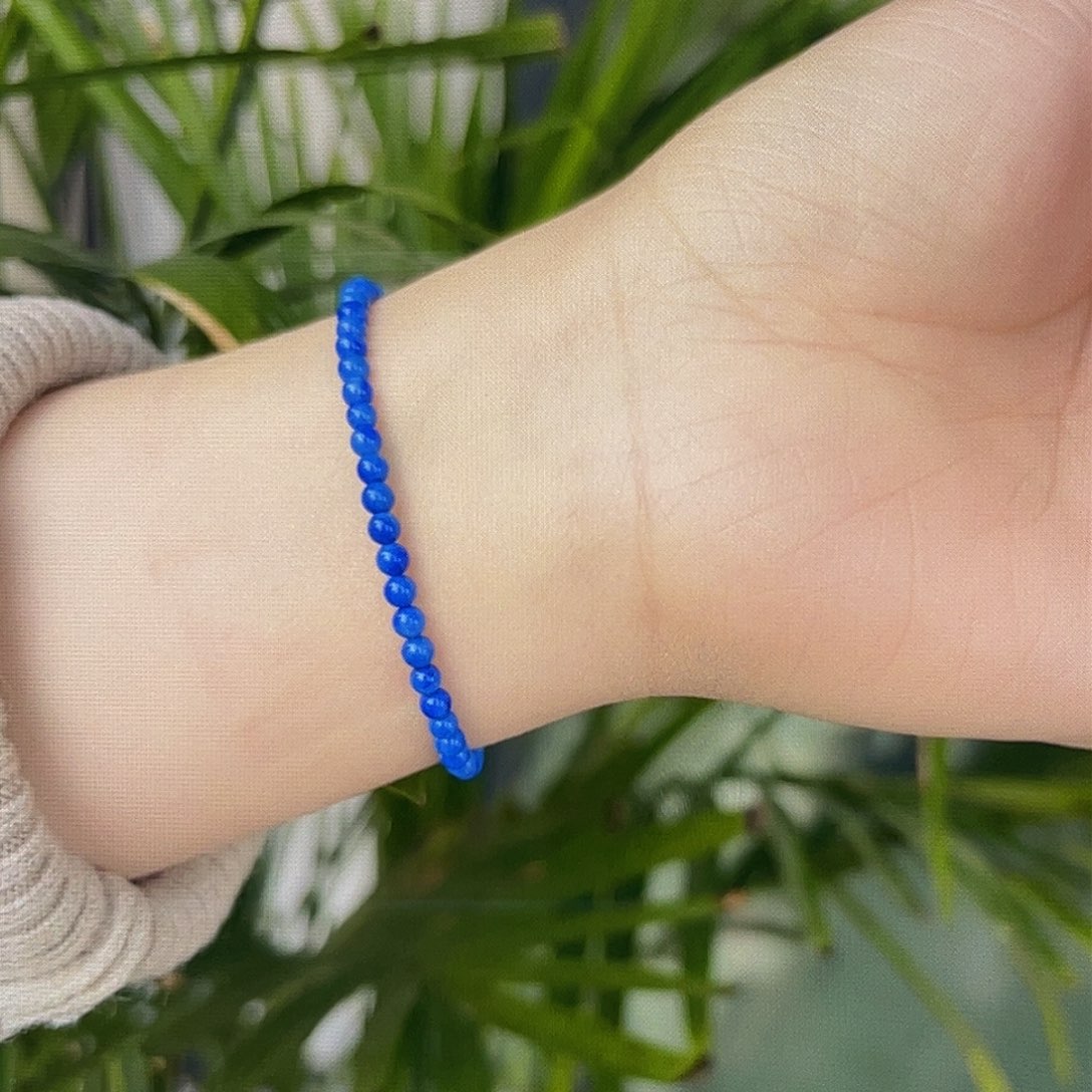 青金石手链4mm艳蓝未镶嵌