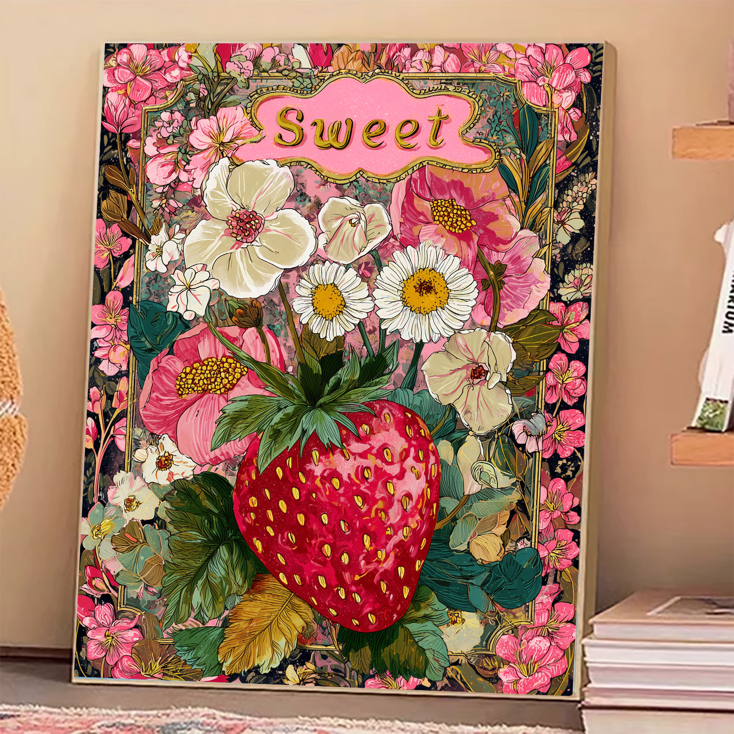 【花田错】新款钻石画满钻甜心草莓治愈系手工方钻装饰画客厅卧室画