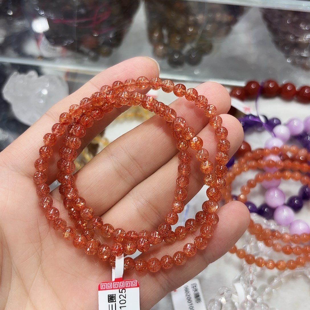 落***。水晶手链未镶嵌金太
