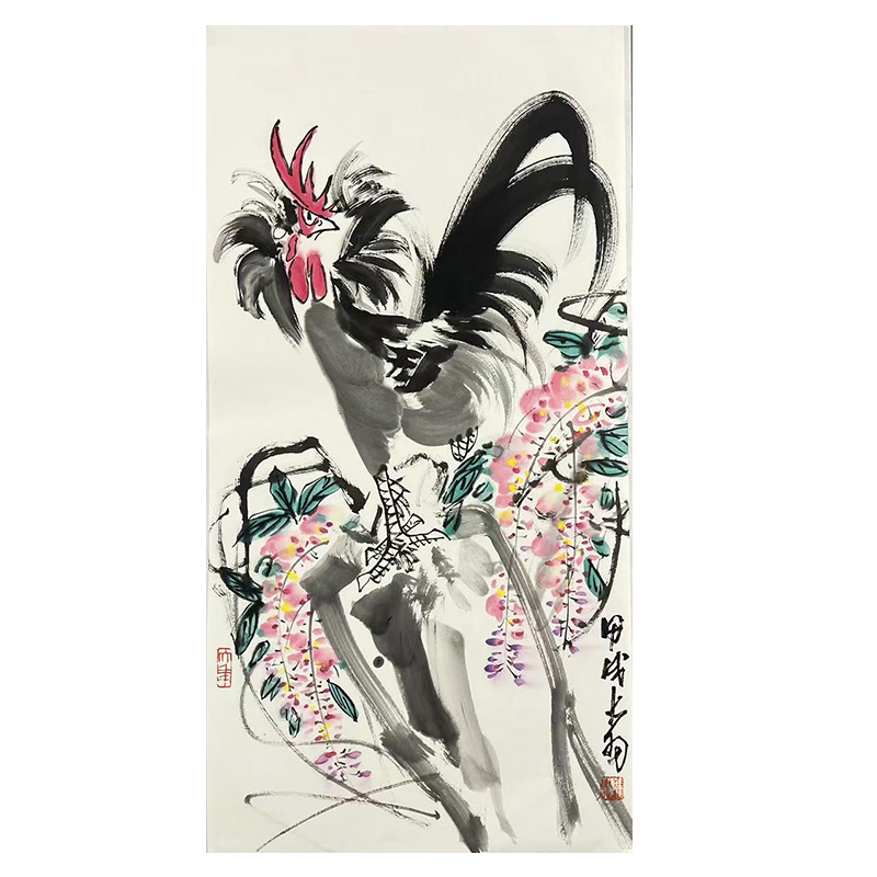 B-1589陈老师托裱拖表画101*50cm