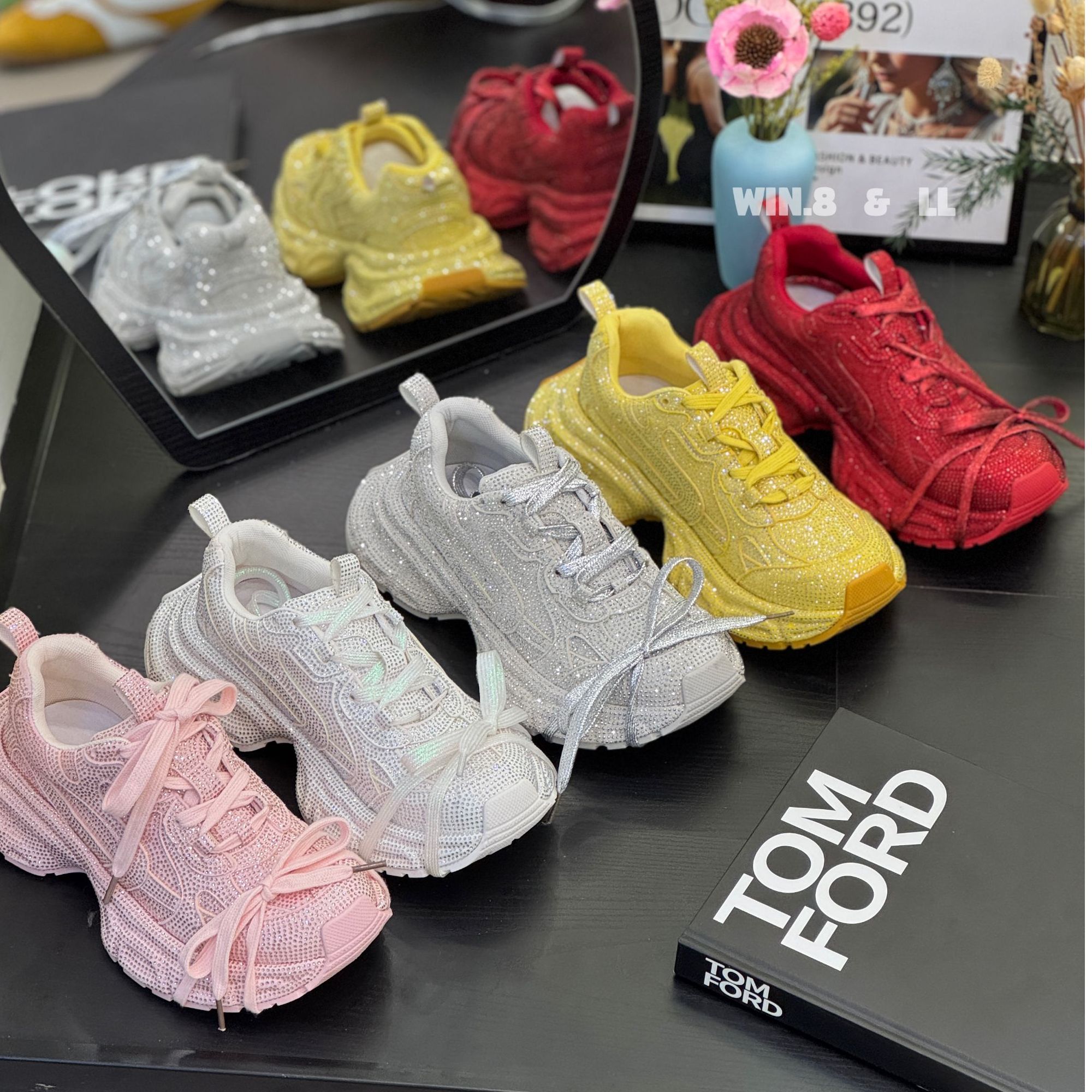 欧货满钻老爹鞋女2025春夏新款真皮厚底运动炸街运动休闲鞋潮百搭