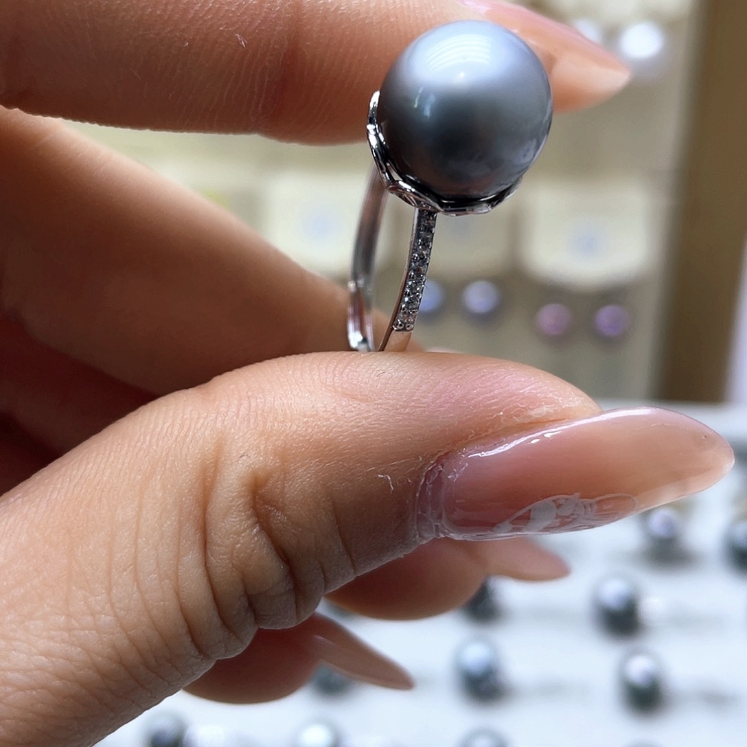 海水珍珠戒指银S925镶嵌