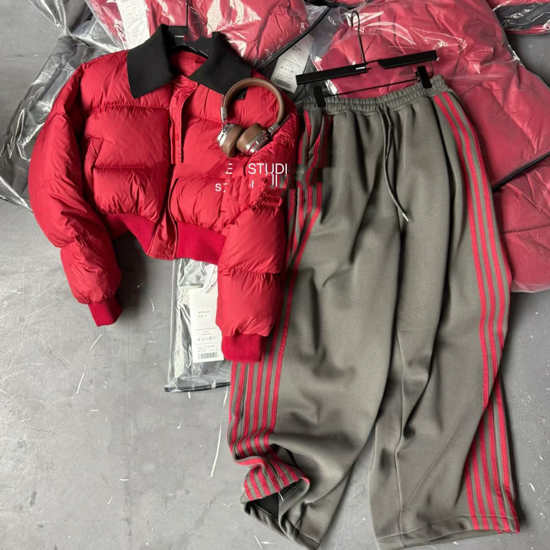 洁哥 高腰宽松加绒可束脚休闲卫裤