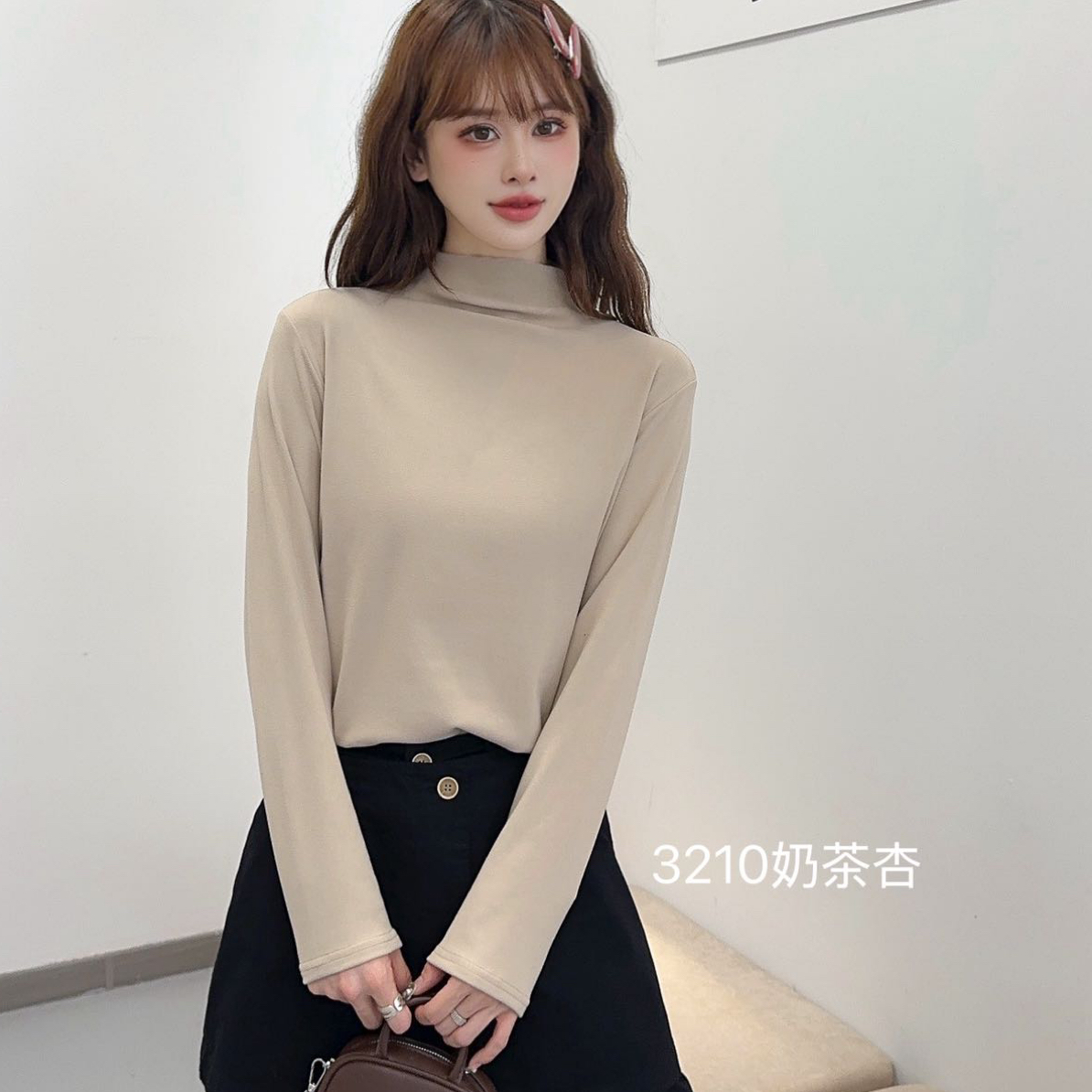 D246嘉炫冬季堆领打底暖肤衣3210