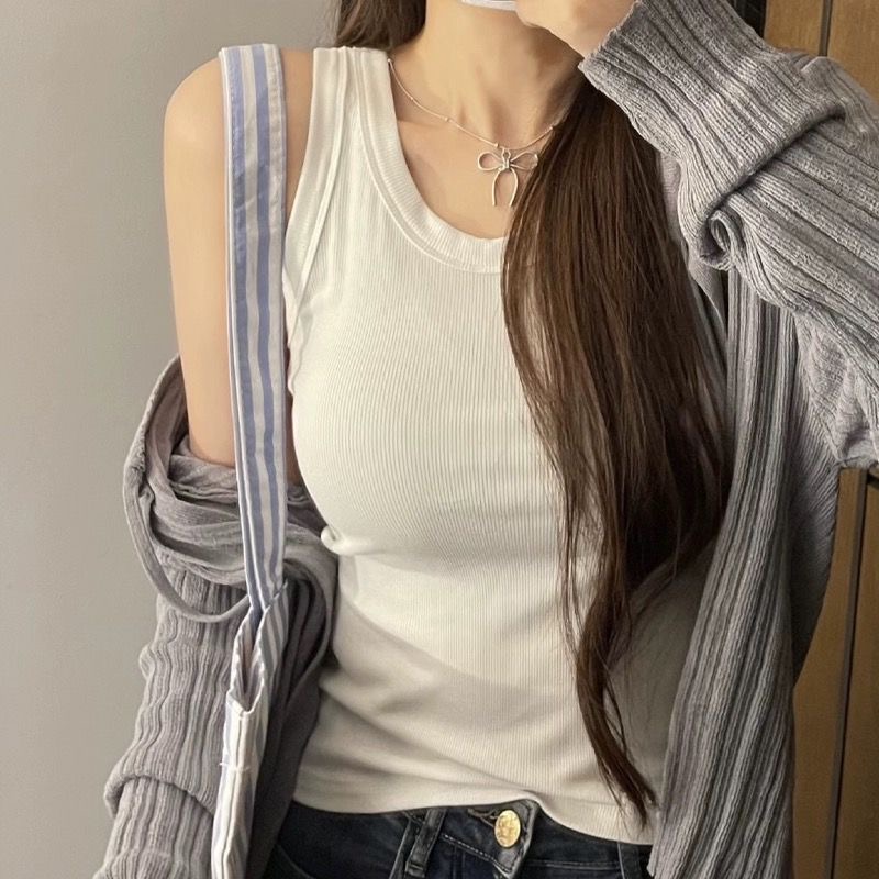冰丝打底吊带莫代尔背心女内搭外夏季防走光无袖薄款显瘦螺纹上衣